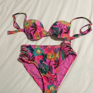 High Waisted Tropical Print Bikini